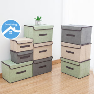 Wardrobe Organizer Storage Box Foldable Linen Cloth Storage Box Wardrobe Storage Multipurpose Storage