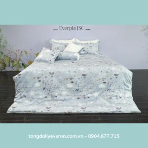 Bộ ga gối Everon EPM 22073 (01 ga chun chần + 02 vỏ gối 45cmx65cm)