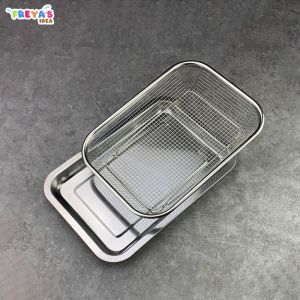 FR-C1266 Keranjang Saringan Tinggi Stainless Steel Tahan Karat / Set Nampan Stainless Peniris Minyak