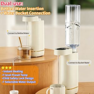 Portable Smart Instant Hot Water Dispenser Travel Kettle Smart Touch Screen Adjustable Temperature Optional Water Output Travel Mini Dual-Use water dispenser