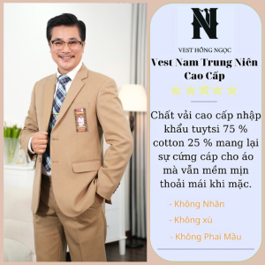 Bộ Vest Nam Trung Niên Hàng Kỹ Cao Cấp Vải Cashmere Dầy Dặn Mềm Mịn Com Lê Trung Tuổi Cho Bố