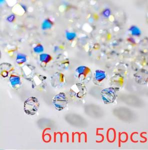 【Fairy Castle】3/4/5/6/8mm Bicone Austria Crystal Beads Charm Glass Beads Loose Spacer Bead for DIY Jewelry Making Accessories