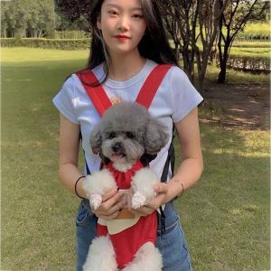 EQUOMT Outdoor Adjustable Comfortable Legs Out for Hiking Travel Hands-Free Puppy Carring Bags Dog Carrier Backpack Pet Double Shoulder Bag Cat Travel Bag