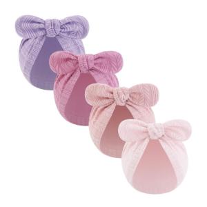 4 mảnh trẻ sơ sinh headwrap nắp ca-pô Hat Trang trí Bowknot băng buộc đầu co giãn cho bé 0-6 tháng mềm quần áo phụ kiện