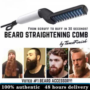 Men Beard Straightener Styling Comb Multifunctional Curling Straight Tool Hair Electric Hair Styler Brush for Men Permed Comb