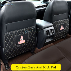 ACEKOGO 2Pcs Car Seat Back Anti Kick Pad Car Seat Back Protector Cover With Storage Bag High Quality Leather Waterproof for Nissan Terra Teana Terrano Trail Almera Sentra Sylphy Skyline Navara Nv20 Note Qashqai Kicks Juke Leaf Gtr 350z
