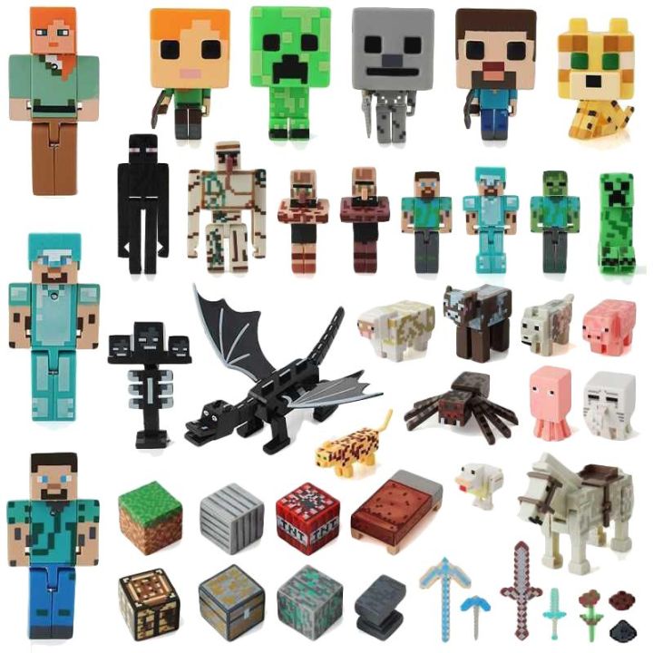 Minecraft Assembly Puzzle Action Figures Collection Plastic Home Gift 