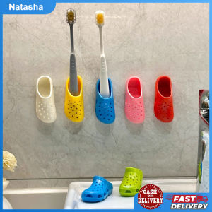 Creative Shoes Toothbrush Rack Wall-mounted Punch-free Bathroom Toothbrush Storage Rack Cute Simulation Slippers Decoration