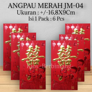 Angpau Merah Angpau JM 04 Isi 1 Pack 6 Pcs