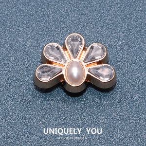 Metal cross shoes charm charm Shoe Buckle Hole Shoe Accessories DIY metal Pearl Flower Pendant Fashion Shoes Accessories