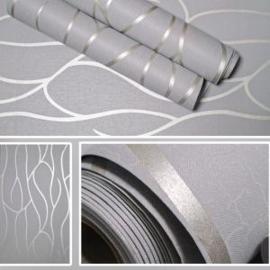 Wallpaper Dinding Stiker Ruang Tamu Gelombang Garis Abstrak Elegan 35m Lebar 45cm
