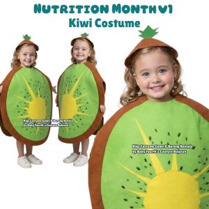 Nutrition Month Kiwi Costume Non-Woven Fruit & Vegetable Cosplay Performance Costume for Kids