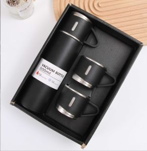 Insulated Flask 500ml/17.6oz Stainless Steel Thermo Bottle with Cup for Coffee Water Hot and Cold Drink Flasks