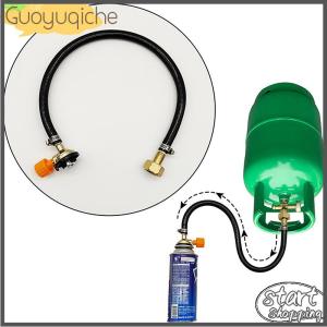 【Guoyuqiche】 Gas Refill Adapter Leakproof Rubber Gas Refill Pipe Tube Cylinder Convertor Filling Tank Coupler Accessories Valve Braided Hose