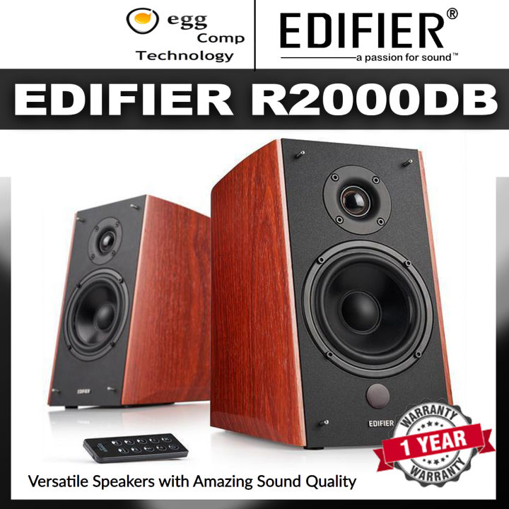 EDIFIER R2000DB Bluetooth Bookshelf Speaker Brown Wood High