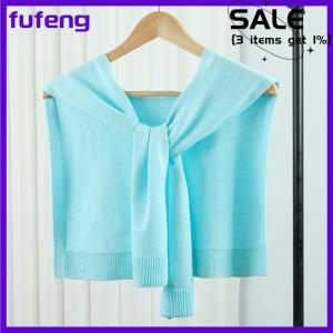 fufeng Hàn Quốc dệt kim khăn choàng máy lạnh phòng nữ áo vai giả cổ áo CAPE thắt nút khăn màu rắn cổ bảo vệ scarve