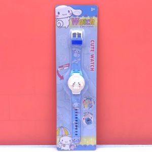 IN STOCK Cute Sanrio flip-top rotating digital watch Kuromi Melody Cinnamoroll childrens cartoon flashing luminous toy watch childrens birthday gift mojogy