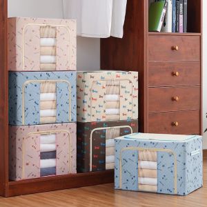 Hộp Đựng Quần Áo Chăn Màn Khung Thép Cao Cấp Loại To Tiện Lợi 66 Lit TD01 (Loại 1)