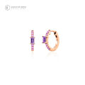 (PRE ORDER) Maison de Jewels - Oro Baguette Pave Hoop (ต่างหูข้างเดียว) ต่างหูทอง ทองแท้ 9K ต่างหูห่วง ต่างหูเพชร เพชรแท้ ต่างหูใส่ทุกวัน ต่างหูแบรนด์. 