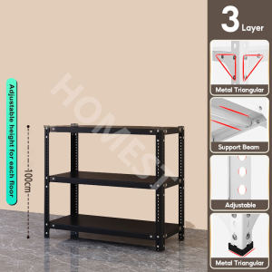 NINI Multi-layer Heavy Duty Metal Rack | Adjustable | Suitable For Warehouse Store Home | Kitchen Rack Office Shelf | Rak Besi Bertingkat