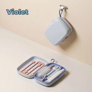 Infant Silicone Bottle Brush Set  Baby Milk Bottle Brush Sets 8 in 1 for Travel and Home BPA Free