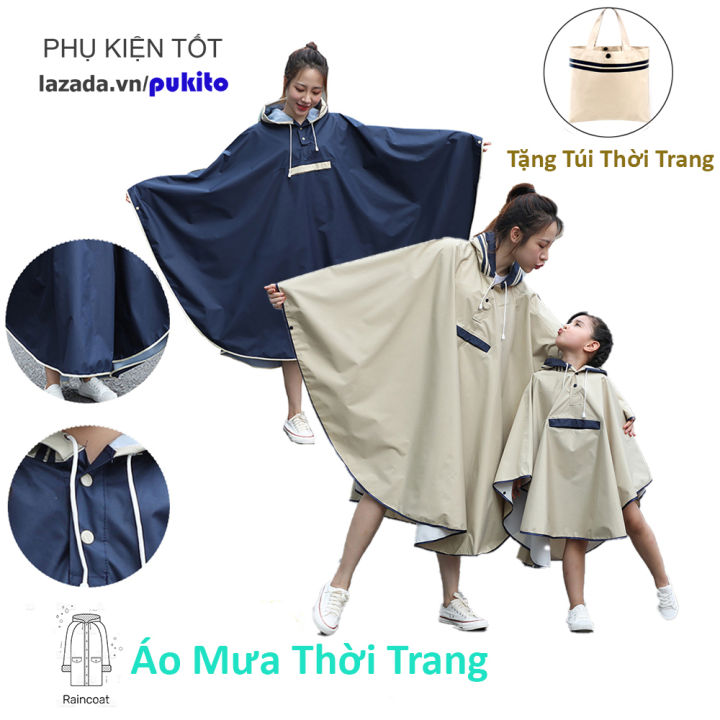 Áo Mưa Thời Trang Người Lớn Choàng Đi Xe Máy (Có Túi Đựng Áo Mưa Cánh ...
