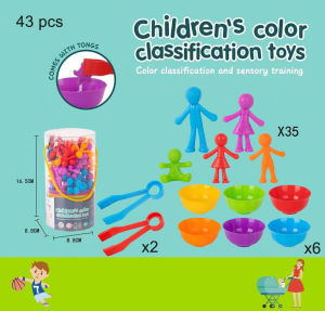 Mainan anak Klasifikasi Warna Classification Toy with FREE Sorting Bowl (TABUNG) and Sorting Montessori Game dengan Mangkok Sortir