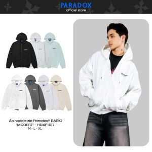 Áo hoodie BASIC MODEST ZIP HOODIE Chất nỉ bông PARADOX HD4P1137