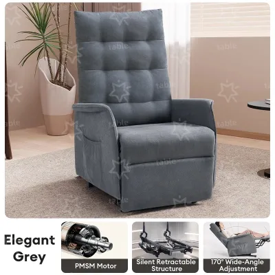 TABLETROVE Sofa Auto Adjustable Modern Electric Recliner Sofa Linen Single Reclining Sofa Chair Premium Recliner