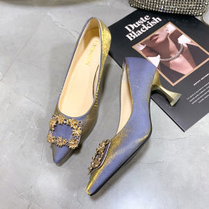Free Shipping Autumn New High Heels Paired With Skirts Featuring A Slender Heel Design A Unique And Stylish Look And A Sophisticated Elegant Pointed-Toe Shoe