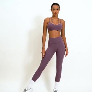 SDSyFUBEIKE 2 Pcs Seamless Yoga Suit Sports Bra Woman Womens Sports T-shirt High Waist Leggings Set Running Fitness Gym ClothingLFO
