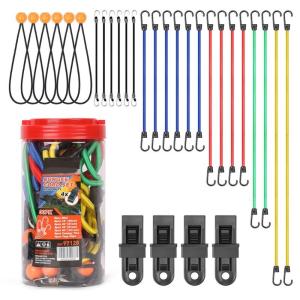 Heavy Duty Adjustable Bungee Cords Suitable For Motorcycle Bicycles Outdoor Camping Gear Secure Fastening Rubber Straps