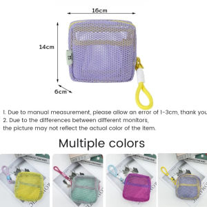 1PC Visibility Lightweight Portable Makeup Pouch Mesh Zipper Bags Reusable Square Toiletry Bag