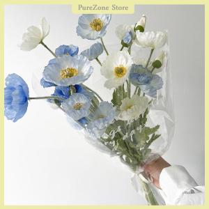 [PureZone] High Quality Beautiful Artificial Poppy Silk Flowers Flower for Home Wedding Salon Party Luxury Decoration