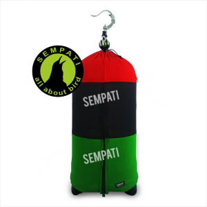 SEMPATI Krodong Lovebird Kapsul 3 Warna Motif Bendera Bahan Kaos Kerodong Sangkar Kandang Love bird LB Bulat Resleting besar No 8 Double Jahitan