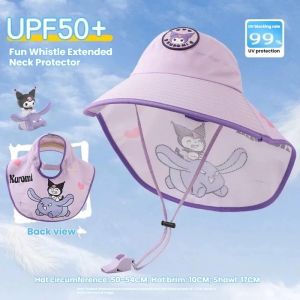 Children Sun Hat Big Brim Bucket Cap Thin Breathable UV Protection Anti-UV Summer Kids Topi Comel