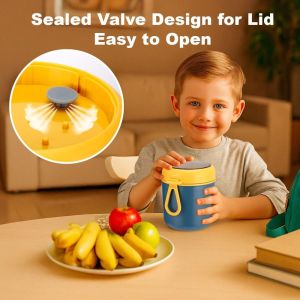 QUA With Spoon Stainless Steel Lunch Box Portable Leak-Proof Insulated Food Jar Thermo Vacuum Thermal Soup Container Picnics