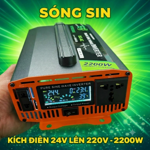 Bộ Kích Điện Inverter 24V–220V Công Suất 2200W Sóng Sin Chuẩn Hàng Xịn Siêu Bền