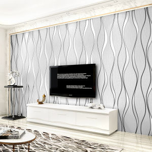DENAISTORE Wallpaper Dinding Wave Klasik Gold Panjang 8 s/d 8Meter x Lebar 45cm
