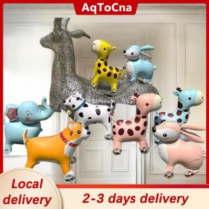 [COD] AqToCna Ship within 24 hours 4D Cartoon Foil Balloons Elephant Stand Walking Balloon With Wheel For Kids Birthday Party Decoration Baby Shower