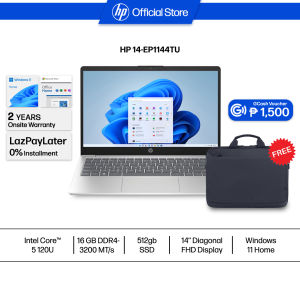 HP 14-ep1144TU | Intel i5-120U | 16GB | 512GB SSD | W11 | Office 2024 + M365 | Silver