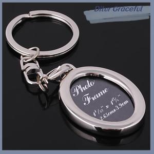 Ditur Chic Transparent Clear Insert Photo Picture Frame Key Ring Chain Keychain