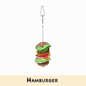 YOOSOPET Parrot Chew Toy Hamburger Ice Cream Cup Design Hanging Fruit Fork Bird Molar Bite Toy Pet Lovebird Mainan Burung Nuri