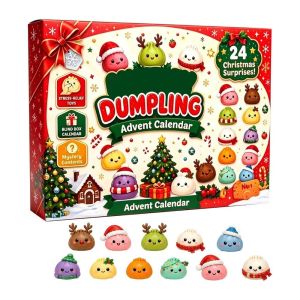 24Pcs Đồ chơi Giáng sinh Bộ đồ chơi giảm căng thẳng Giáng sinh Lịch đếm ngược Bánh bao Bộ đồ chơi bóp mềm Đồ chơi cảm giác giác quan Đầy màu sắc Đồ chơi bóp chậm nở Quà Giáng Sinh