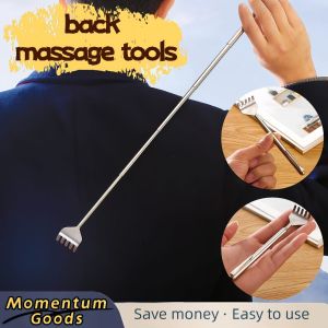 Convenient and retractable smooth and grippy teeth back massage tools