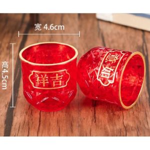 Cangkir Puja Gelas Sembahyang Plastik Mika Merah Gelas Warna Merah Puja Sembahyang Bahan Kristal