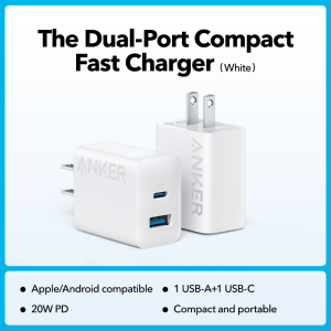 Anker PD 20W USB C Charger Fast Wall Charger for iPad Pro iPhone 15 Charger AirPods for iPhone 15/15 Pro/15 Pro Max/14/13/12 A2348 B2348