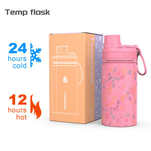 TempFlask 12 oz Cangkir Anak+Cangkir Termos Cangkir air Cangkir air baja Stainless Steel 304 Kelas Makanan Kue Portable Untuk Siswa Sekolah Dasar