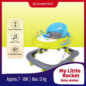 Sweet Heart Paris BW6988 Baby Walker - Learn Moving Tolocar Ride On Car with Activity Tray Music with Steering Wheels (Teal Green Pink Orange)