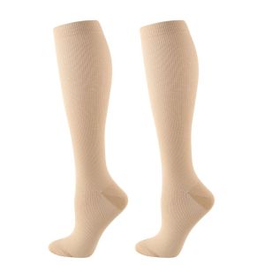 Calf Compression Socks Stocking Terapi Kaki Level 1 Varicose Sock 15-20 mmHg Pressure Open Toe Leggings Compression Stockings for Men Women Anti-varicose Veins Eliminate Edema